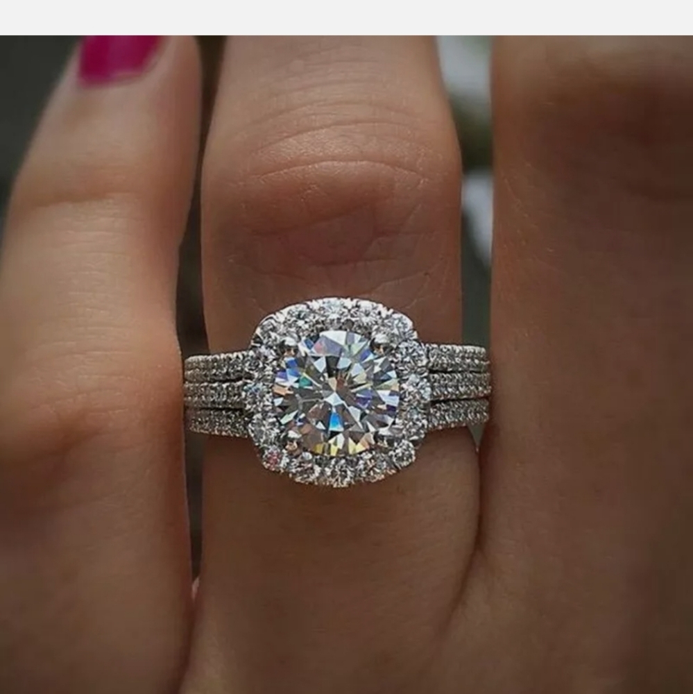 New Simulated White Sapphire Wedding Ring